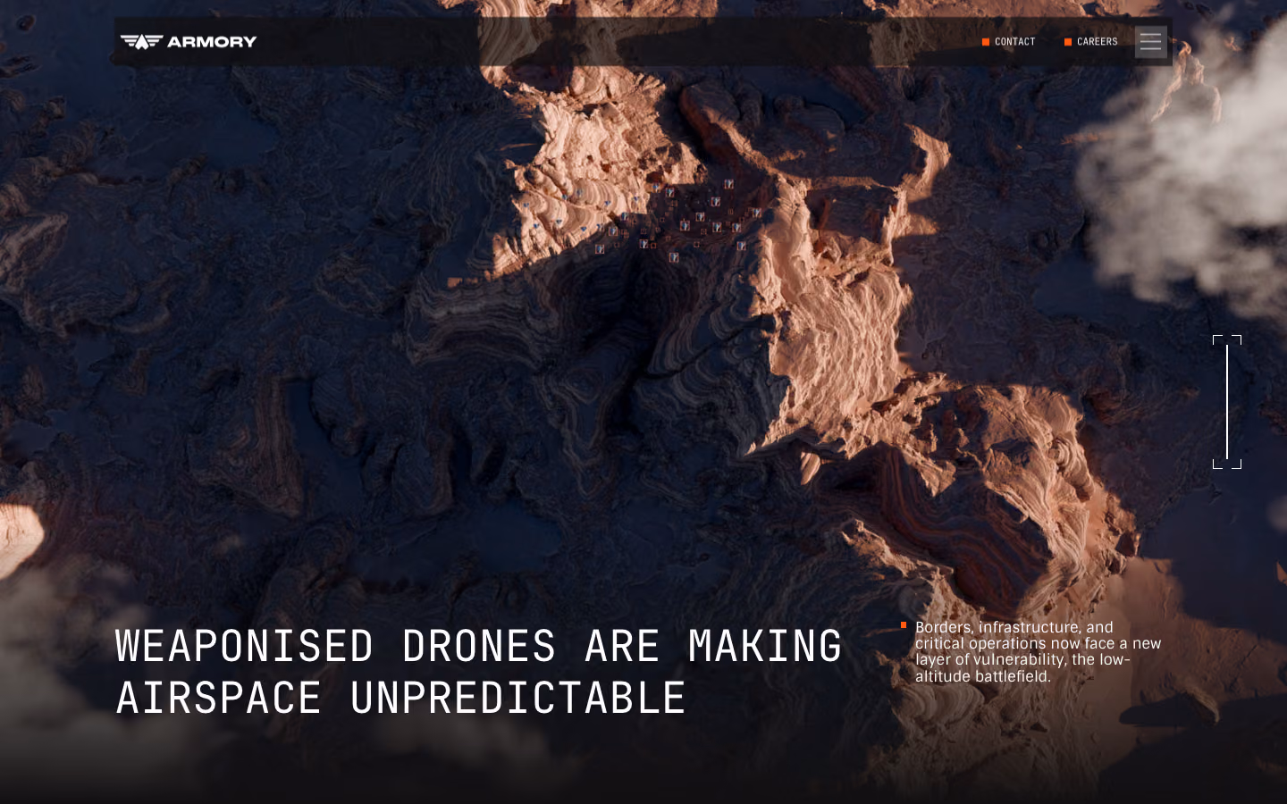 Armory website, the home page