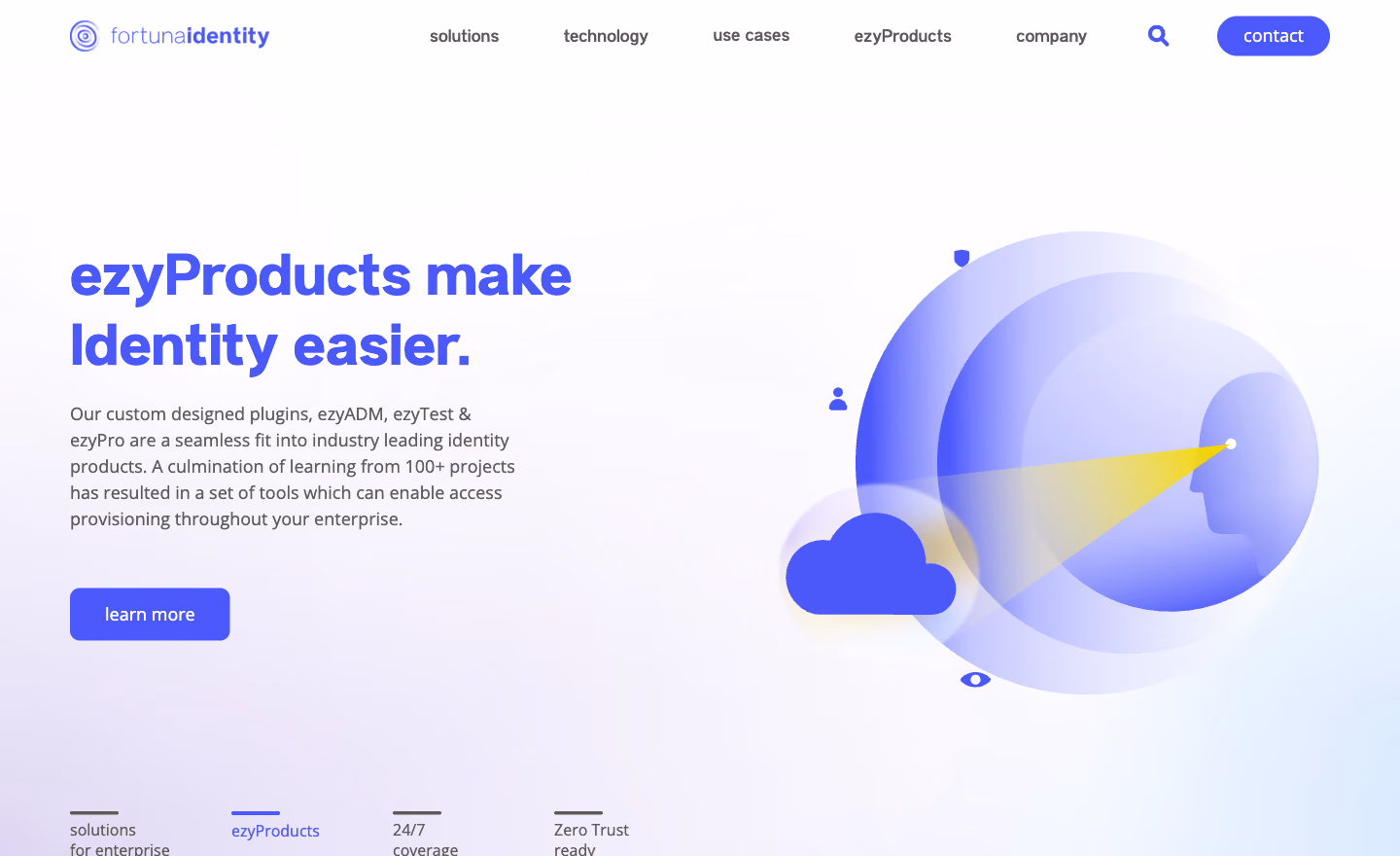Fortuna Identity website, the home page